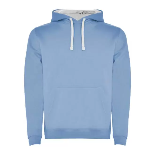 SWEAT-SHIRT A CAPUCHE PERSONNALISE MIXTE 'RAPHAEL' - bleu ciel/blanc