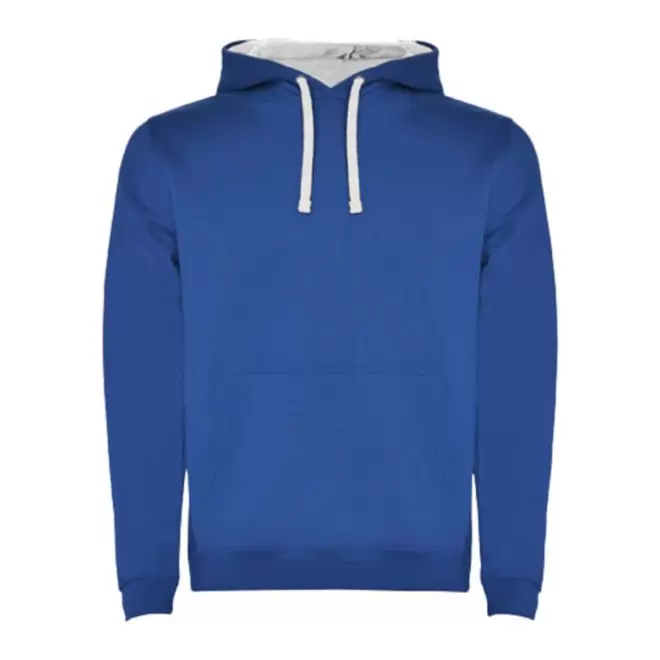 SWEAT-SHIRT A CAPUCHE PERSONNALISE MIXTE 'RAPHAEL' - bleu royal/blanc