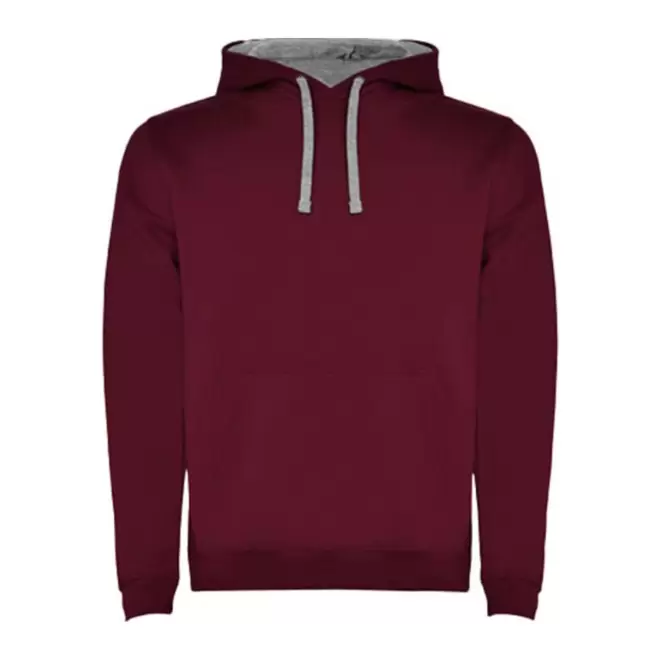 SWEAT-SHIRT A CAPUCHE PERSONNALISE MIXTE 'RAPHAEL' - bordeaux/gris