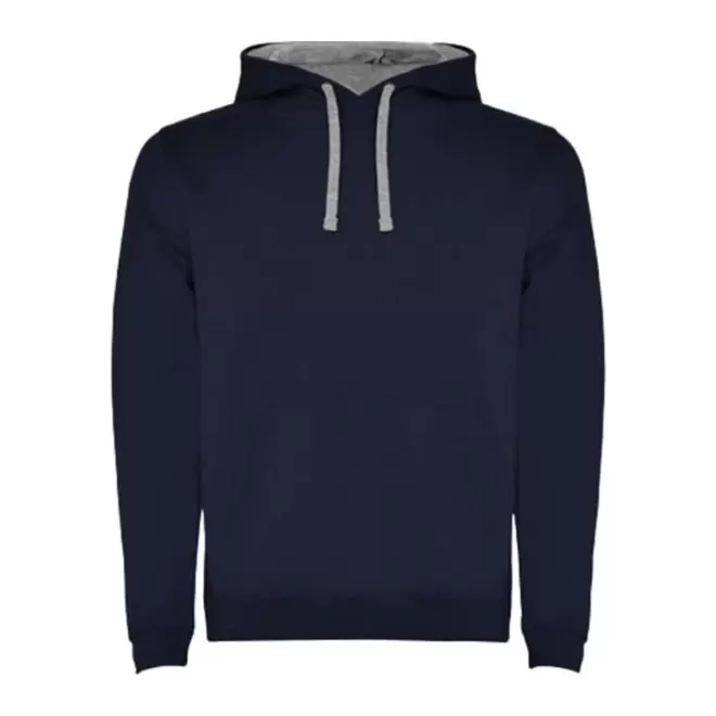 SWEAT-SHIRT A CAPUCHE PERSONNALISE MIXTE 'RAPHAEL' - marine/gris