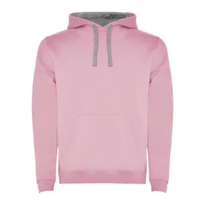 SWEAT-SHIRT A CAPUCHE PERSONNALISE MIXTE 'RAPHAEL' - rose/gris