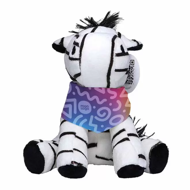 PELUCHES PERSONNALISABLES DE LA SAVANE AVEC BANDANA SUBLIMÉ - noir/blanc