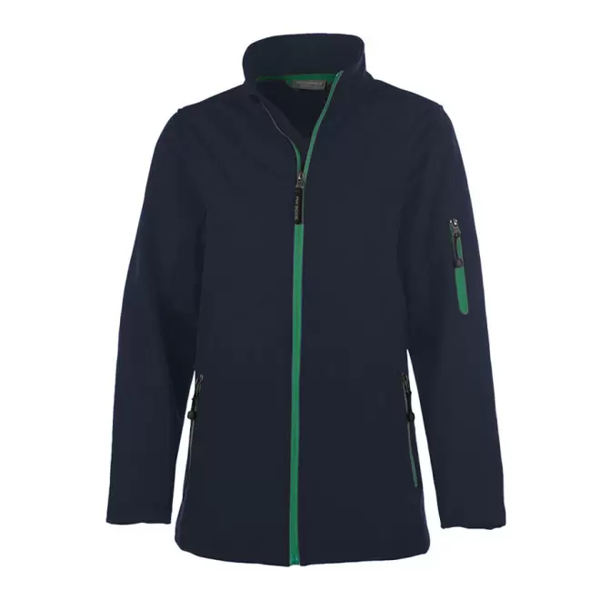 SOFTSHELL PERSONNALISABLE FEMME PEN DUICK 'ATLANTIC' - navy/kelly green