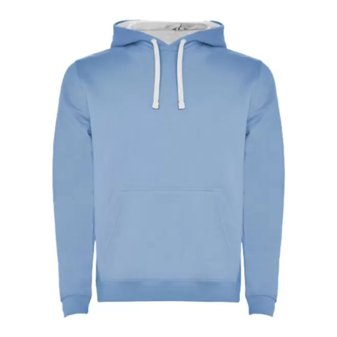 RAPIDE 4J - SWEAT-SHIRT A CAPUCHE MIXTE 'RAPHAEL' - bleu ciel/blanc