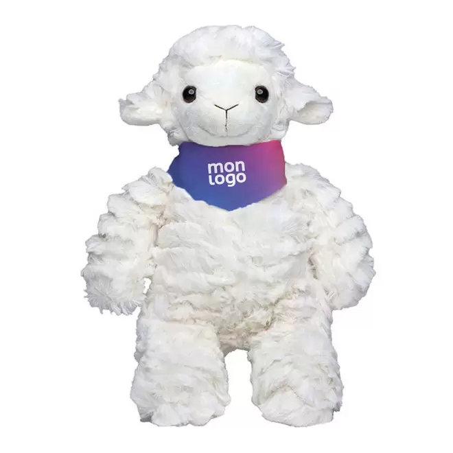 PELUCHE PERSONNALISABLE ANIMAUX DE LA FERME AVEC BANDANA SUBLIME - blanc