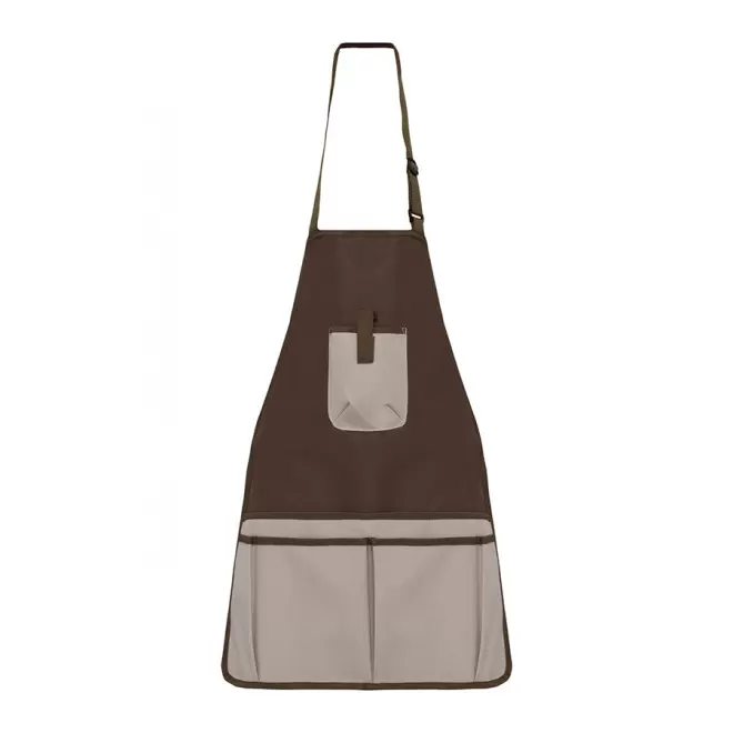 TABLIER DE JARDIN PERSONNALISABLE 'JARINO' - chocolat/beige
