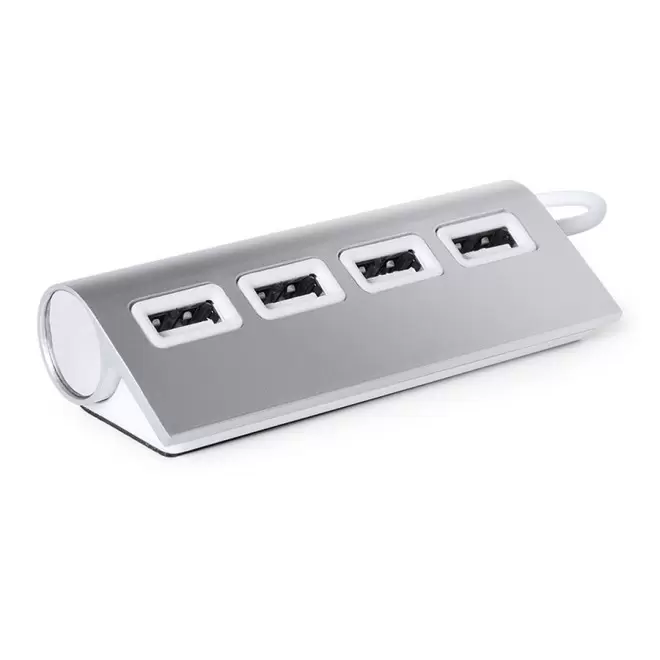 PORT USB 2.0 PERSONNALISABLE ALUMINIUM 'ALKUB' - argenté