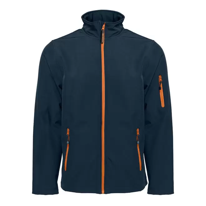 SOFTSHELL HOMME PERSONNALISABLE PEN DUICK 'ATLANTIC' - navy/orange