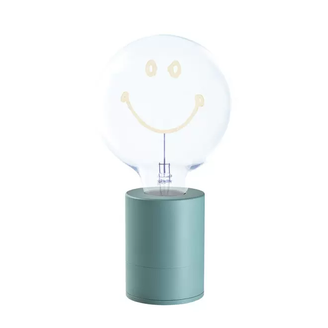 LAMPE AMPOULE PERSONNALISEE 2 LIGNES 'LAMPUN' - turquoise