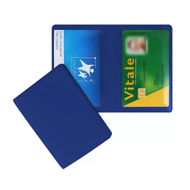 PORTE-CARTES DOUBLE PERSONNALISABLE 'AUGUSTO MIF' - bleu royal