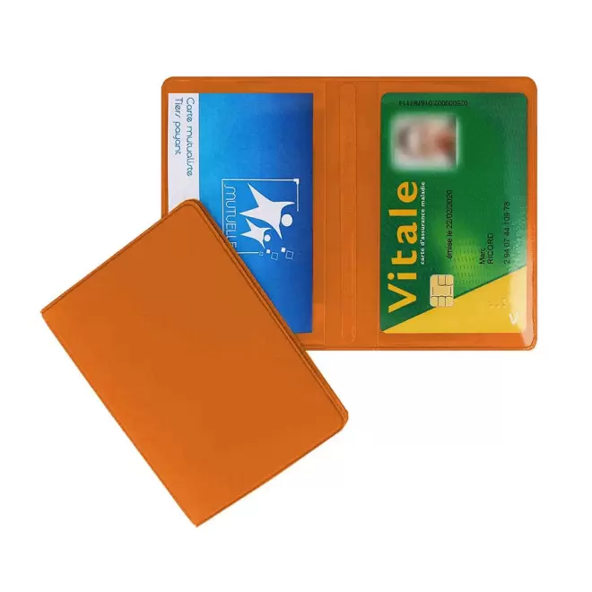 PORTE-CARTES DOUBLE PERSONNALISABLE 'AUGUSTO MIF' - orange