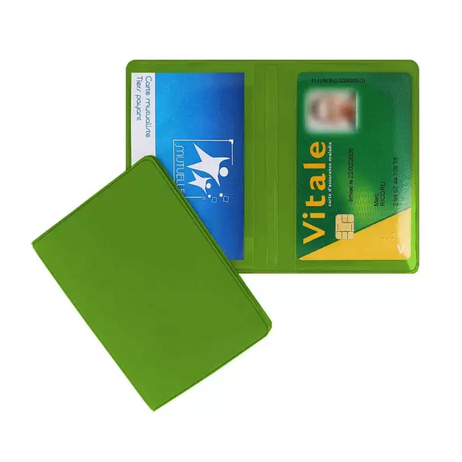 PORTE-CARTES DOUBLE PERSONNALISABLE 'AUGUSTO MIF' - vert