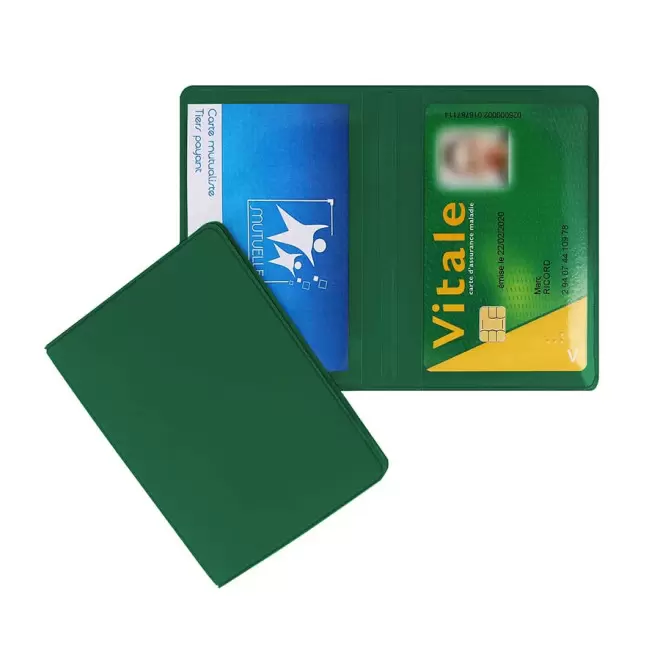 PORTE-CARTES DOUBLE PERSONNALISABLE 'AUGUSTO MIF' - vert foncé