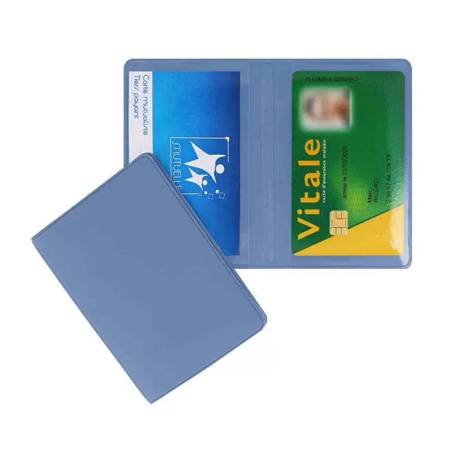 PORTE-CARTES DOUBLE PERSONNALISABLE 'AUGUSTO MIF' - bleu ciel