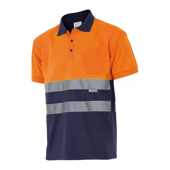 TEE-SHIRT PERSONNALISE HV 'TILANO' - Navy/fluo orange
