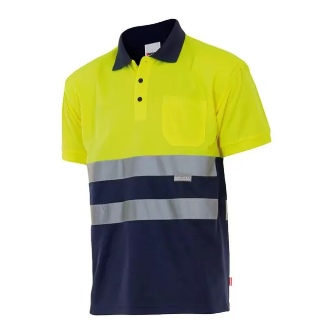 TEE-SHIRT PERSONNALISE HV 'TILANO' - Navy/jaune fluo