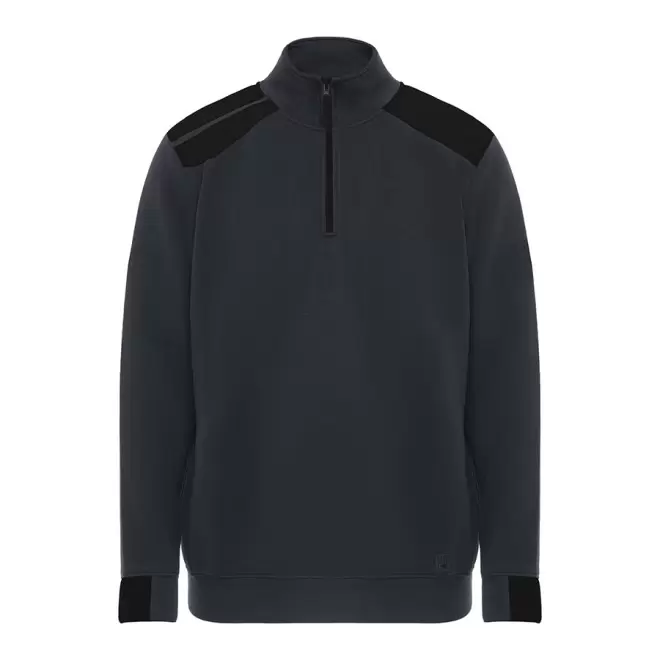SWEAT PERSONNALISABLE COL DEMI ZIP 'MAVERICK' - noir/gris