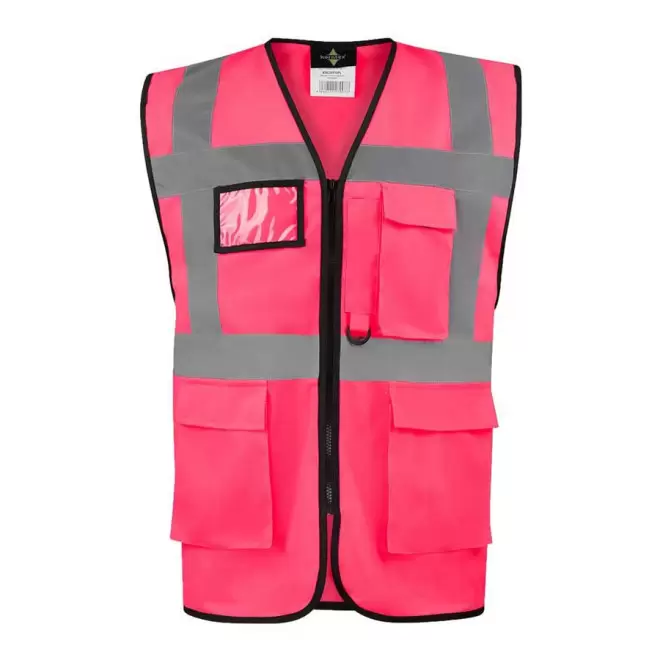 GILET DE SECURITE PERSONNALISABLE 'BERLIN' - rose neon