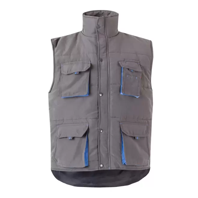 GILET MATELASSE PERSONNALISABLE 'ARIDO' - gris/bleu