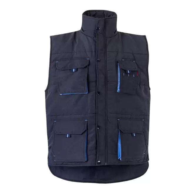 GILET MATELASSE PERSONNALISABLE 'ARIDO' - navy/bleu ciel