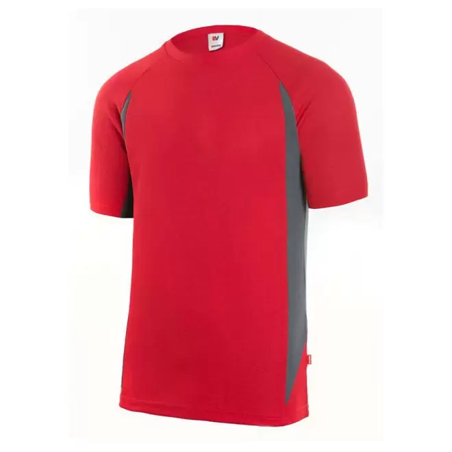 TEE-SHIRT PERSONNALISABLE BICOLORE 'MILERNO' - gris/rouge