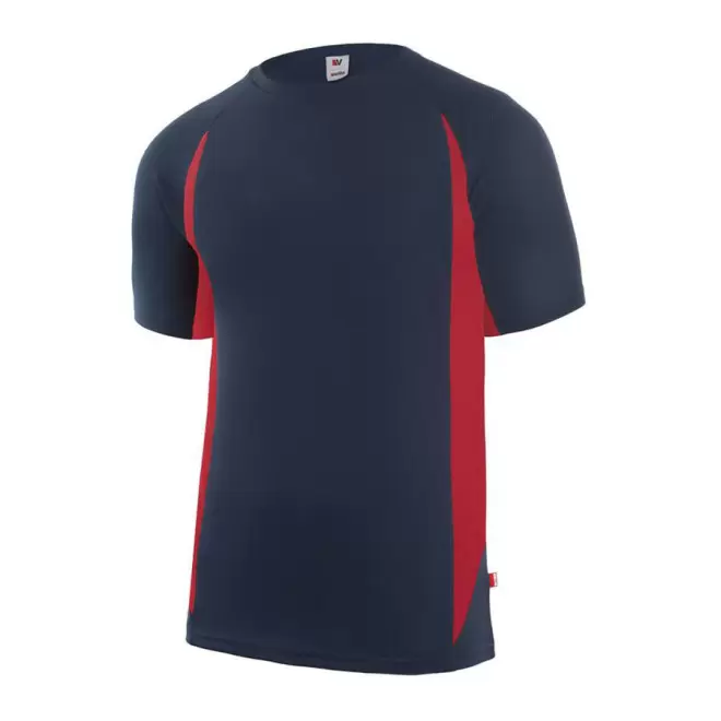 TEE-SHIRT PERSONNALISABLE BICOLORE 'MILERNO' - navy/rouge