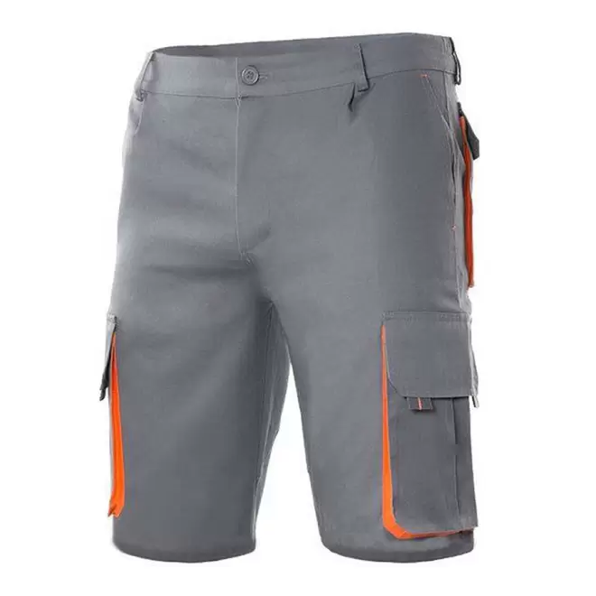 SHORT PERSONNALISABLE VELILLA 'CAPTURO' - grey/orange