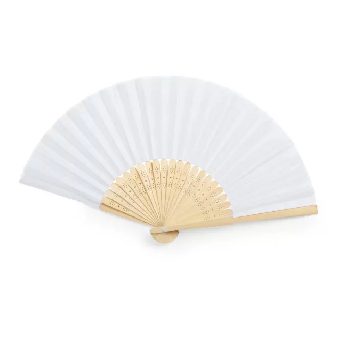 EVENTAIL PERSONNALISABLE EN BAMBOU 'FANNY BAMBOU' - blanc