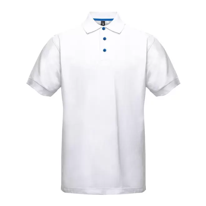 POLO PUBLICITAIRE HOMME BLACK MATCH 'SPIRIT' - blanc/royal