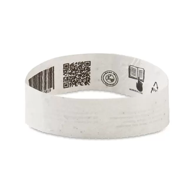 BRACELET TYVEK® ENSEMENCÉ PERSONNALISABLE 'GUEST GREEN' - blanc