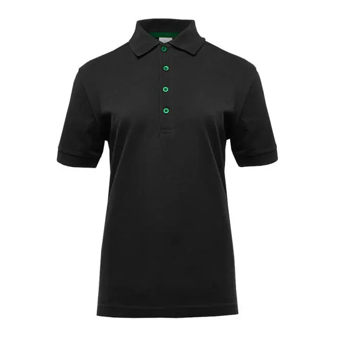 POLO PUBLICITAIRE FEMME BLACK MATCH 'SPIRIT' - black/kelly green