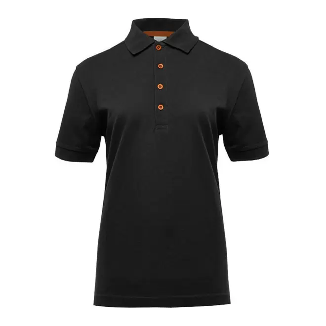 POLO PUBLICITAIRE FEMME BLACK MATCH 'SPIRIT' - black/orange