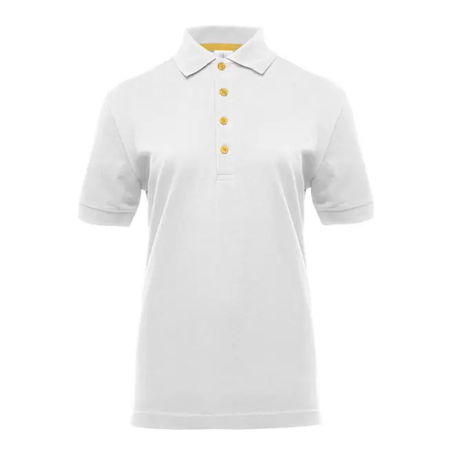 POLO PUBLICITAIRE FEMME BLACK MATCH 'SPIRIT' - blanc/dore