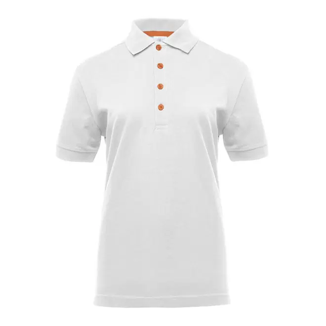 POLO PUBLICITAIRE FEMME BLACK MATCH 'SPIRIT' - blanc/orange