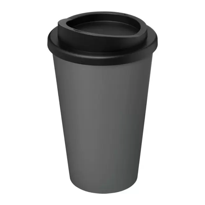 GOBELET PERSONNALISABLE ISO RECYCLE AMERICANO® 'IBON RECYCLE' - gris/noir