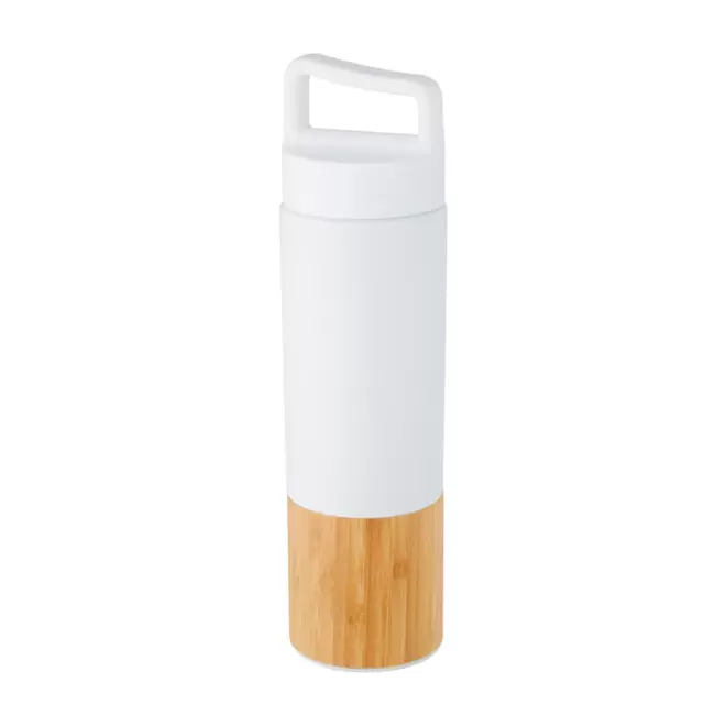 BOUTEILLE ISOTHERME PERSONNALISÉE EN BAMBOU 540ML 'BUTILKA BAMBOO' 4J - blanc