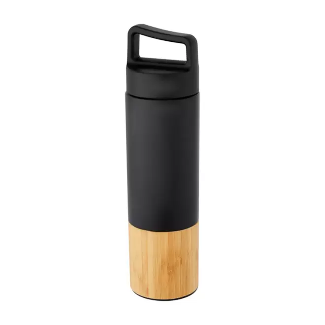 BOUTEILLE ISOTHERME PERSONNALISÉE EN BAMBOU 540ML 'BUTILKA BAMBOO' 4J - noir