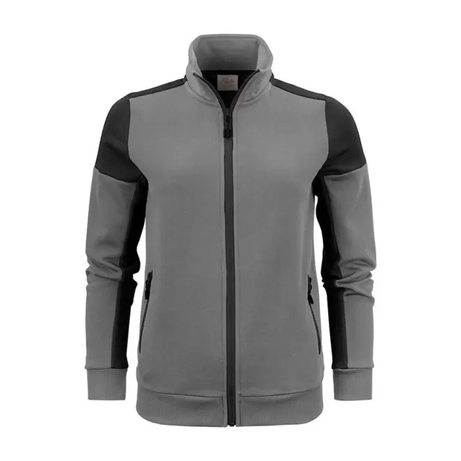 SWEAT ZIP PERSONNALISABLE FEMME 'PRIME SWEAT ZIP' - gris/noir