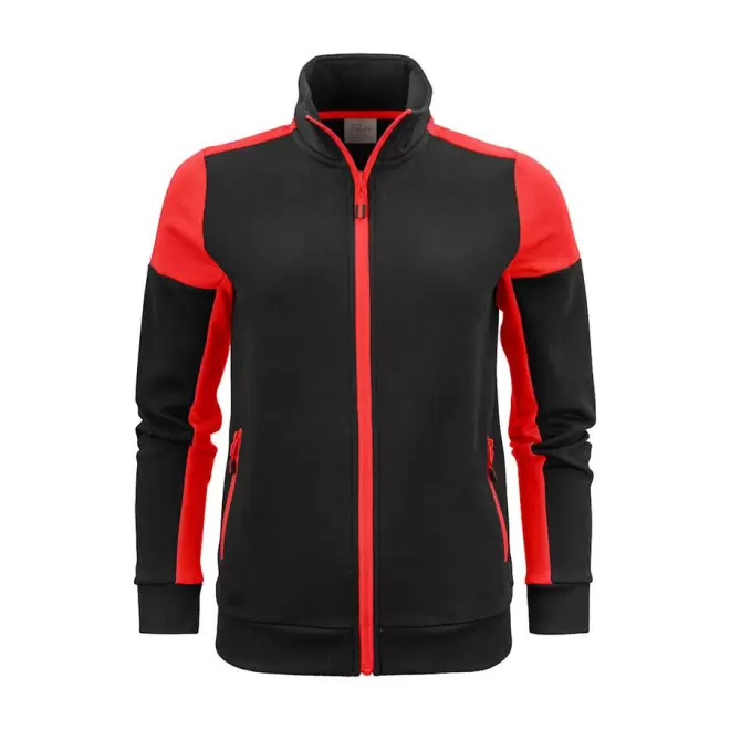 SWEAT ZIP PERSONNALISABLE FEMME 'PRIME SWEAT ZIP' - noir/rouge