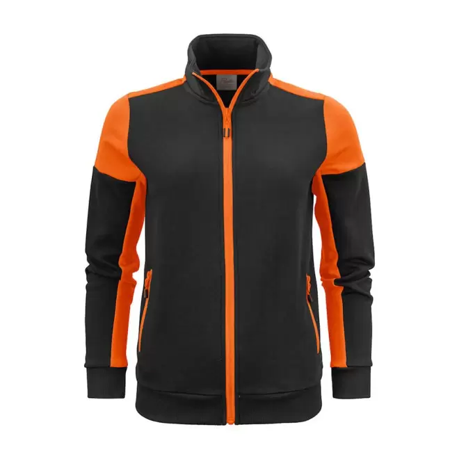SWEAT ZIP PERSONNALISABLE FEMME 'PRIME SWEAT ZIP' - noir/orange