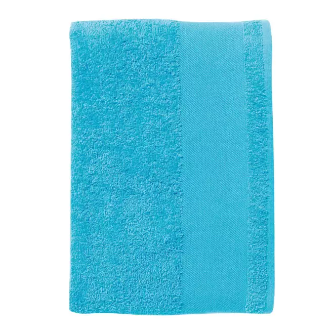 DRAP DE BAIN PERSONNALISÉ COULEUR 100x150 CM 'ISLAND' - turquoise