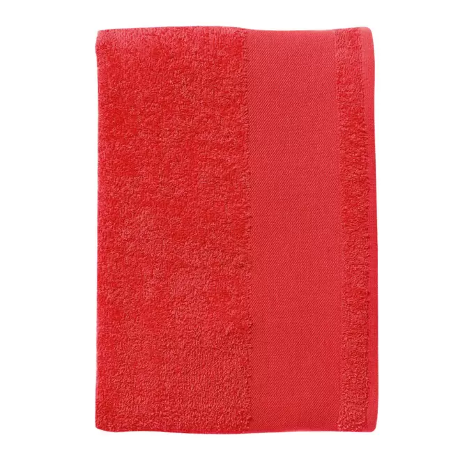 DRAP DE BAIN PERSONNALISÉ COULEUR 100x150 CM 'ISLAND' - rouge