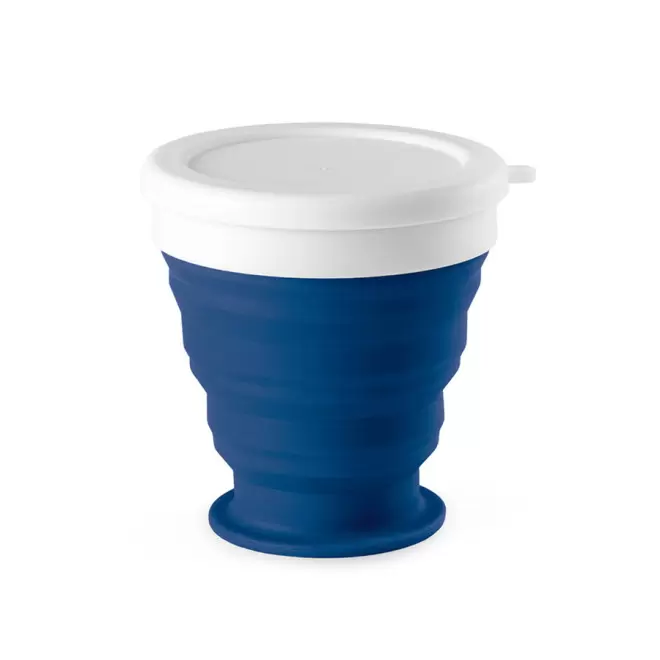 GOBELET PERSONNALISABLE DE VOYAGE PLIABLE 250 ML 'GUBI' - bleu