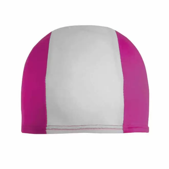 BONNET PISCINE PERSONNALISABLE 'CAPSWIM' - blanc/fuchsia