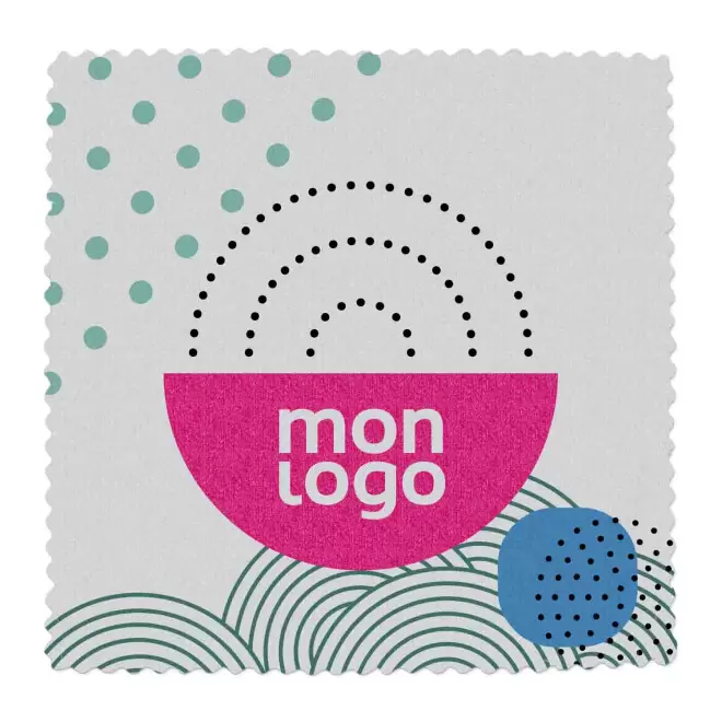 LINGETTE MICROFIBRE PUBLICITAIRE 'EPOUSTIF' - QUADRICHROMIE 150 GR/M2 - 150 g/m²