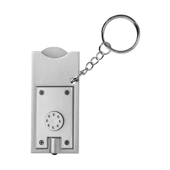 PORTE-CLÉS PUBLICITAIRE LAMPE JETON 'ALLEGRO' - argenté