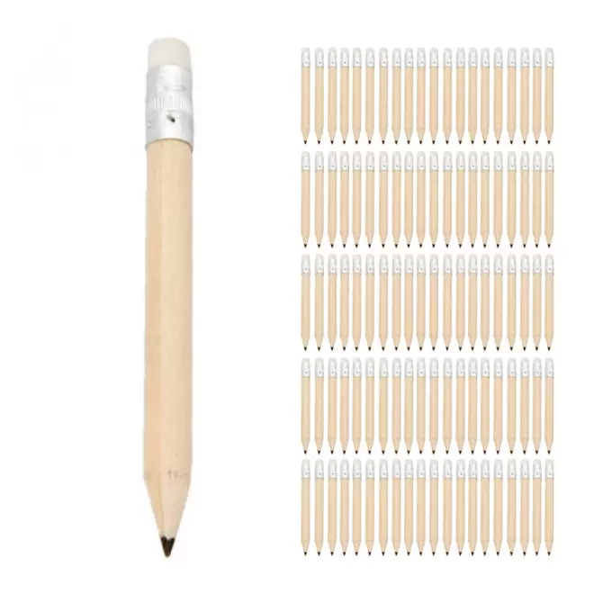 LOT DE 100 MINI CRAYONS A PAPIER PERSONNALISÉS EN BOIS 'CRAYOLITO' - bois naturel