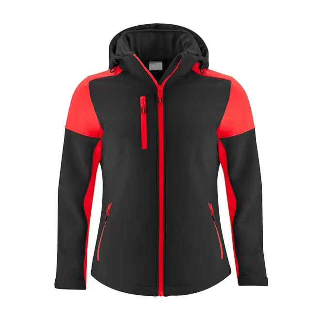 SOFTSHELL PERSONNALISABLE FEMME RPET 'PRIME SOFT' - noir/rouge