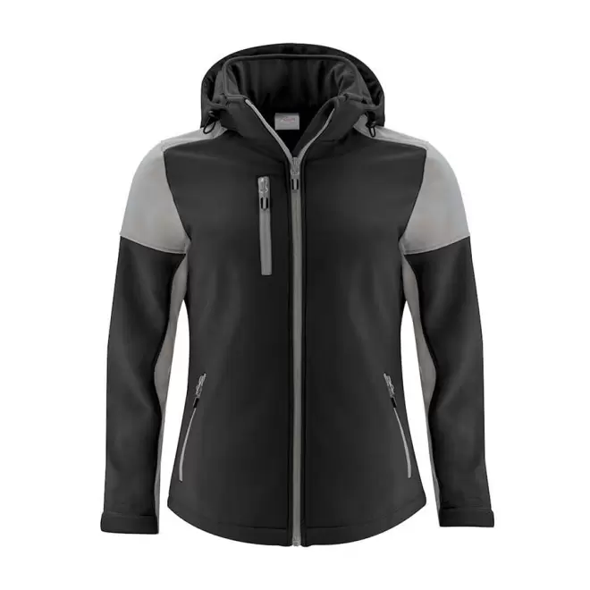 SOFTSHELL PERSONNALISABLE FEMME RPET 'PRIME SOFT' - noir/gris