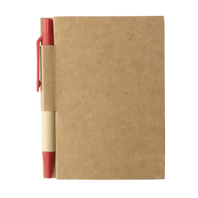 MINI CARNET AVEC STYLO RECYCLES PERSONNALISABLE 'CARTOPAD' - rouge